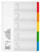 PAGNA Intercalaires en carton, A4, 10 touches, 5 couleurs