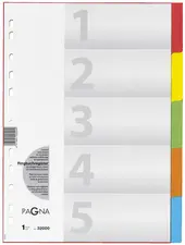 PAGNA Intercalaires en carton, A4, 5 positions, 5 couleurs