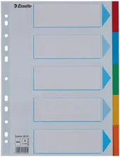 Esselte Intercalaires en carton, uni,A4,6 pièces,multicolore