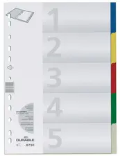 DURABLE Intercalaires en plastique, A4, PP, 20 touches