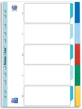 Oxford Intercalaires en plastique, A4, onglets en couleur