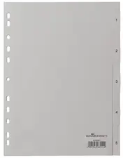 DURABLE Intercalaires en plastique, chiffres, A4, 5 touches
