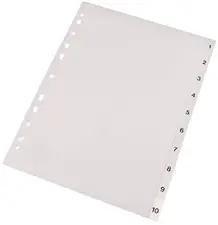 proOFFICE Intercalaires en plastique, numériques, A4