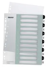 LEITZ Intercalaires en plastique WOW, numéroté, 1-6