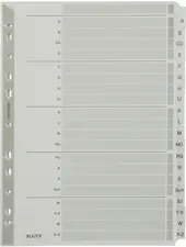 LEITZ Intercalaires, mylar, carton, A-Z, A4, 20 touches,gris