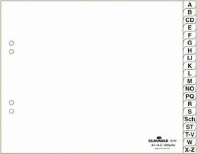 DURABLE Kunststoff-Register, A-Z, A4 halbe Höhe, 20-teilig