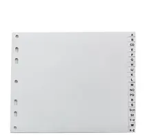 proOFFICE Intercalaires en plastique, A-Z, A4 demi hauteur