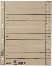 LEITZ Intercalaires, format A4 extra large,en carton manille