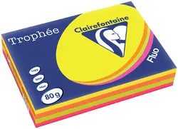 Clairefontaine Papier universel Trophée, A4, assorti fluo