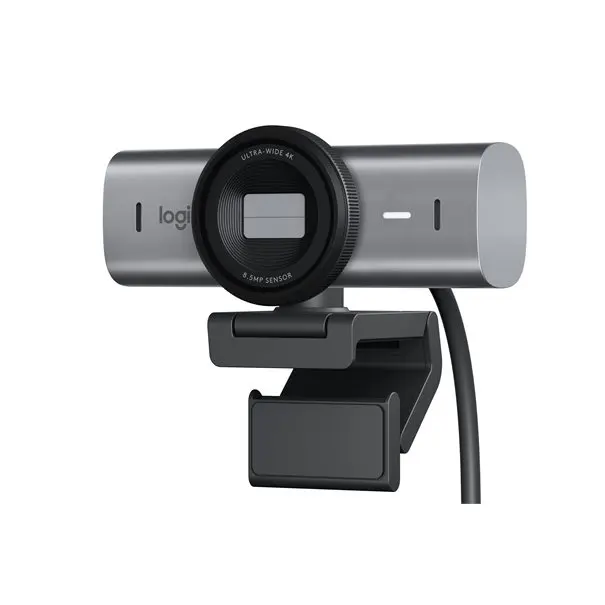 Logitech Webcam MX BRIO 705 for Business, 4K Ultra HD, 60FPS silver/black AI image enhancement, RightSight, RightLight