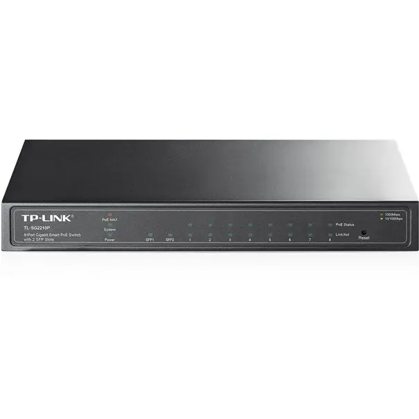 TP-LINK Switch SG2210P 8xGBit/2xSFP Managed PoE+ (53W)
