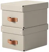 LEITZ Boîte de rangement Puro, carton, 7 L, set de 2, beige