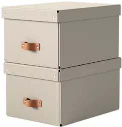 LEITZ Boîte de rangement Puro, carton, 17 L, set de 2, beige