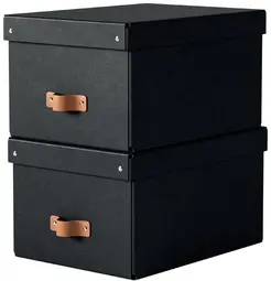LEITZ Boîte de rangement Puro, carton, 17 L, set de 2, noir