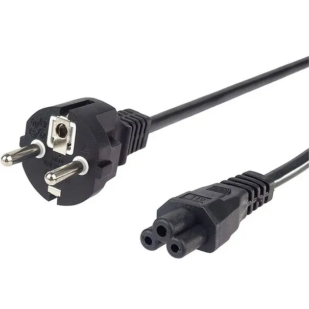 Câble d'alim. 3 pôles SchuKo -> connecteur trèfle droit 0,6m