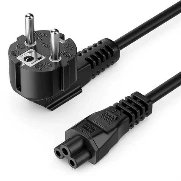 Câble réseau 3 pôles SchuKo -> trèfle coudé 0.8m black