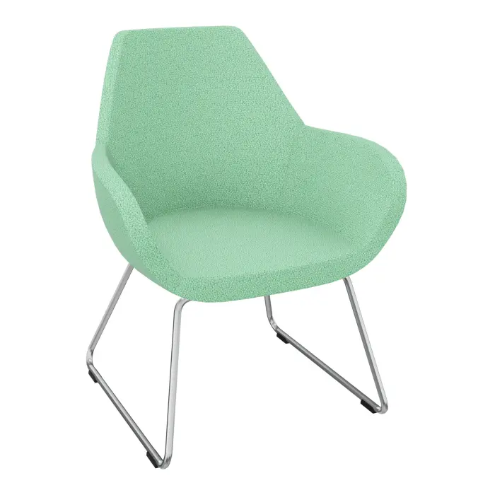 Chauffeuse Bip piètement filaire métal chromé - revêtement tissu Step Vert d'eau