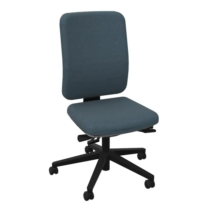 Siège Oscar haut dossier mécanisme ergonomique dossier coque blanc tissu Bondaï  gris orage piètement nylon noir - roulettes sol dur