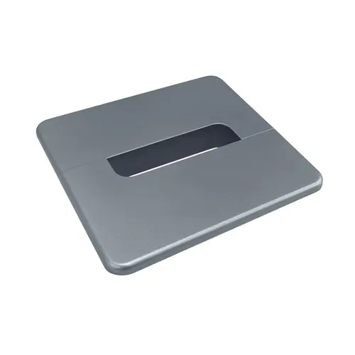 Obturateur carré 9,5 x 9,5 cm ABS gris aluminium