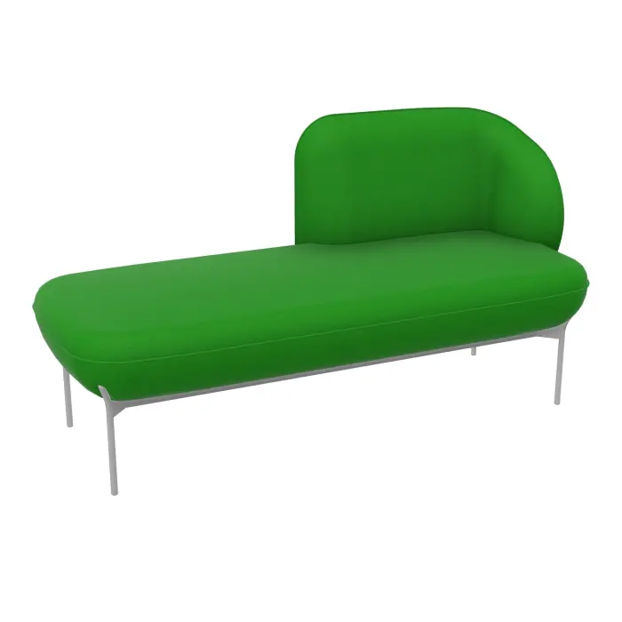 Méridienne gauche Margot L. 152,2 x H. 78,4 x P. 66 cm - assise tissu Step bambou  - dossier tissu Step bambou  - piétement métal lisse gris aluminium - <décor4
