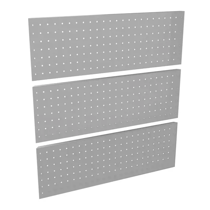 3 habillages Guest perforations ""Pois"" métal lisse gris aluminium pour module haut L. 80 cm