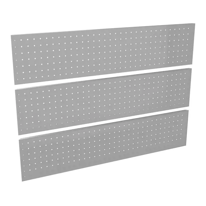 3 habillages Guest perforations ""Pois"" métal lisse gris aluminium pour module haut L. 120 cm