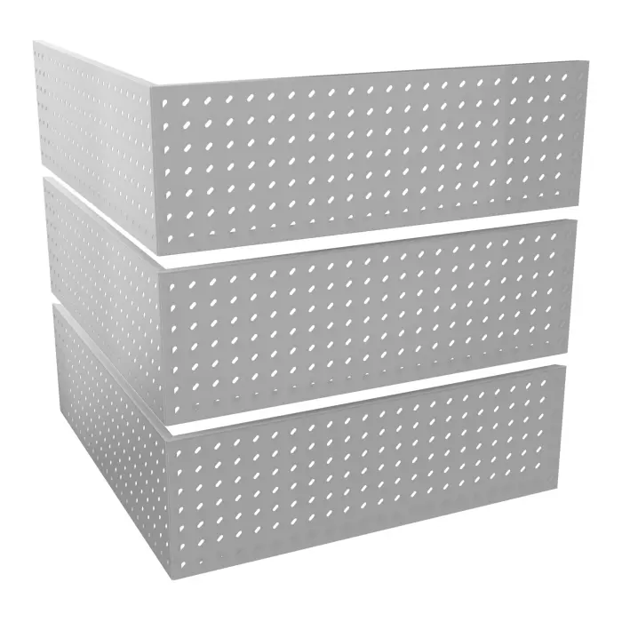 6 habillages Guest perforations ""Biais"" métal lisse gris aluminium pour module haut angle 90°