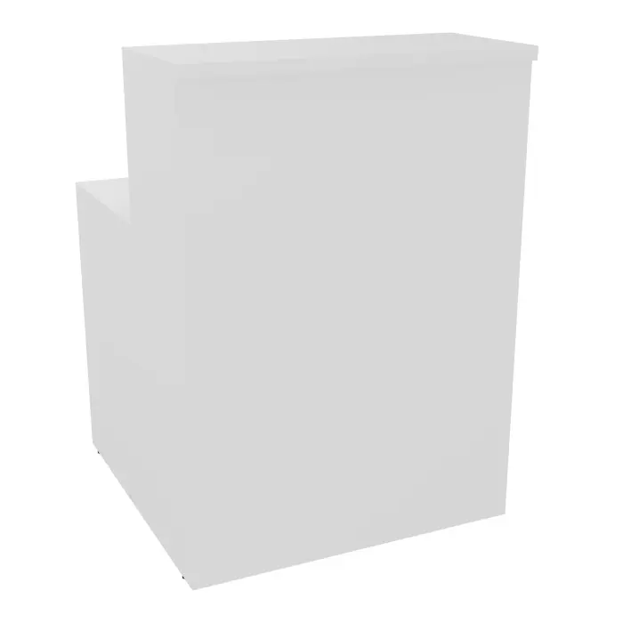 Module de banque d'accueil Guest indépendant H. 113 x L. 80 cm plateau mélamine blanc neige structure mélamine blanc neige