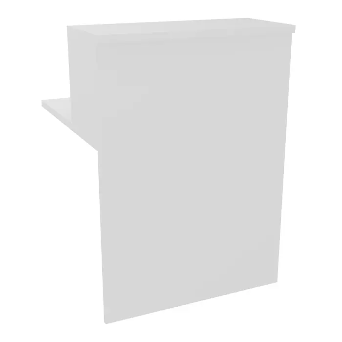 Module de banque d'accueil Guest extremité gauche H. 113 x L. 80 cm plateau mélamine blanc neige structure mélamine blanc neige