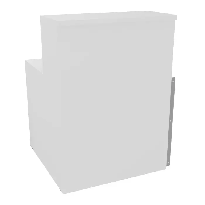 Module de banque d'accueil Guest extremité droite H. 113 x L. 80 cm plateau mélamine blanc neige structure mélamine blanc neige