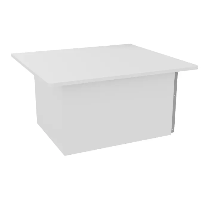Module de banque d'accueil Guest PMR extremité droite H. 74 x L. 125 cm plateau mélamine blanc neige structure mélamine blanc neige