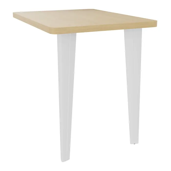Retour suspendu droit 4Line L. 80 x P. 60 cm décor Chêne naturel sur pieds fixes métal lisse blanc