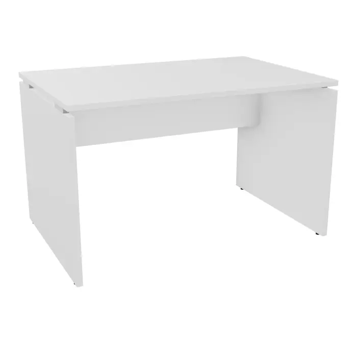 Table de bureau rectangulaire Forstyl L. 120 x P. 80 cm mélamine blanc neige piétements panneau mélamine blanc neige