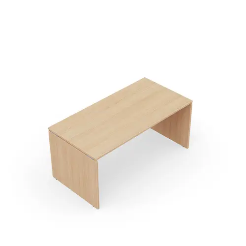 Table de bureau rectangulaire Forstyl L. 160 x P. 80 cm mélamine Chêne naturel piétements panneau mélamine Chêne naturel