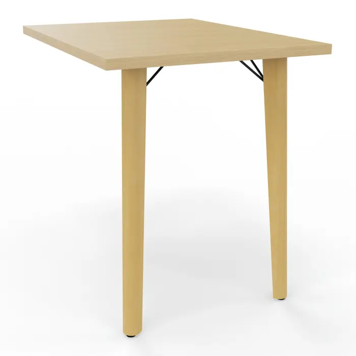 Robin retour L. 80 x P. 60 cm Chêne naturel pieds métal lisse noir/bois hêtre massif vernis
