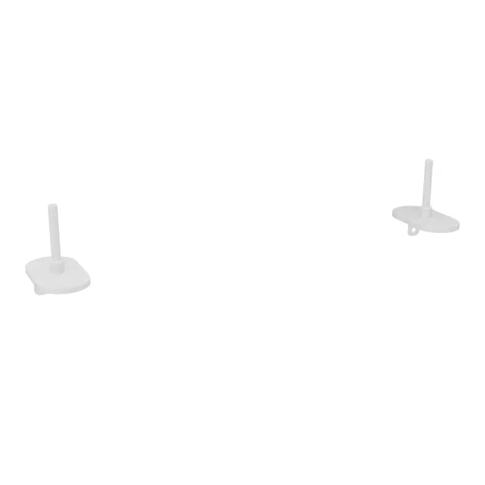 Jeu de pinces de fixation Solange métal lisse blanc pour poste partagés départ/suivant - pinces a positionner entre 2 panneaux H. 40/50 cm L. 80 cm