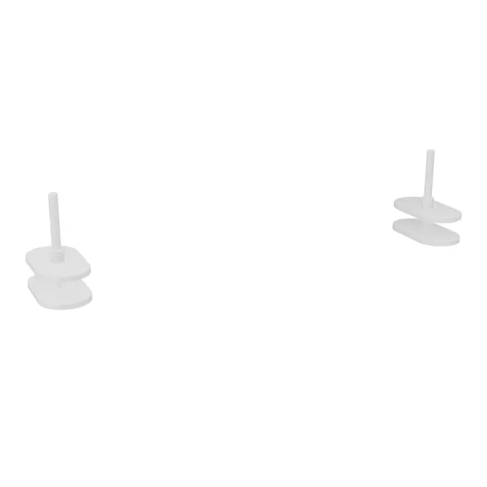 Jeu de pinces de fixation Solange métal lisse blanc pour postes en vis-à-vis - panneau H. 40 cm fixation double