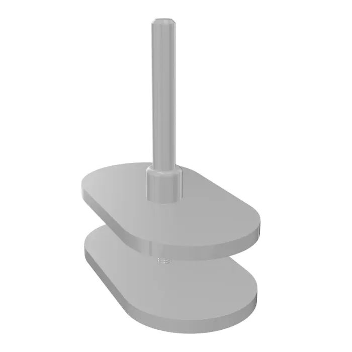 Jeu de pinces de fixation Solange métal lisse gris aluminium pour postes en vis-à-vis 4Line - panneau H. 40 cm