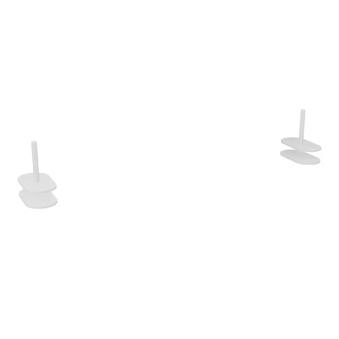 Lot de 2 pinces pour panneaux Twins H. 40 cm, fixation double - métal lisse blanc