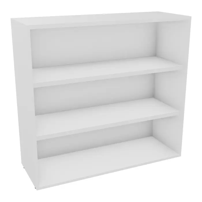 Armoire mélamine Armand 2 tablettes métallique H. 113,5 x L. 120 x P. 43,2 cm sans portes - corps et top finition mélamine blanc neige