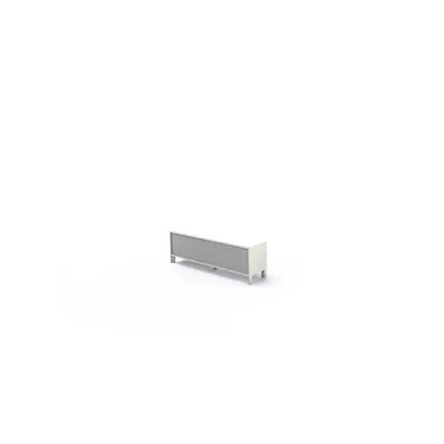 Module bas Armand H. 55,2 x L. 165 x P. 43,2 cm corps mélamine blanc neige - portes altuglas blanc satin - poignées métal lisse blanc