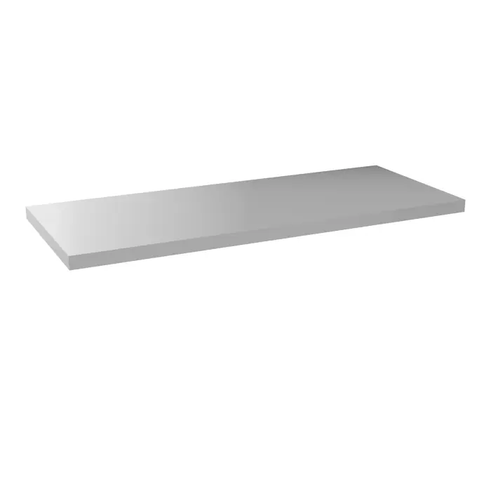 Tablette L. 100 cm métal lisse gris aluminium pour armoire Armand avec portes coulissantes
