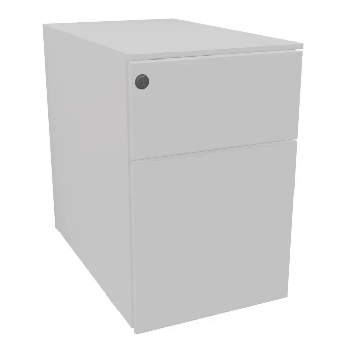 Lot de 8 caissons mobile faible encombrement finition métal lisse gris clair L. 32 x P. 53,3 x H. 50,5 cm - top métal - 2 tiroirs