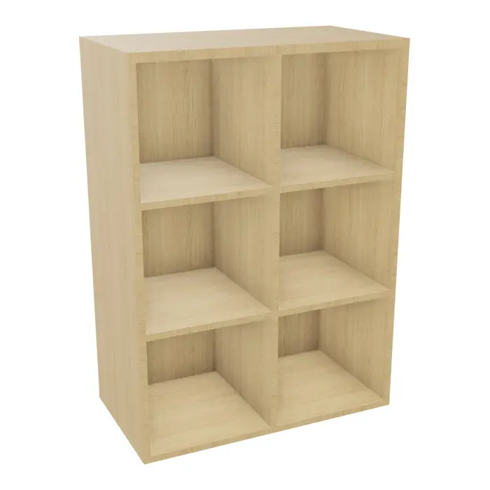 Camille structure 6 multicases mélamine Chêne naturel H. 112,3 x L. 80,7 x P. 43,2 cm