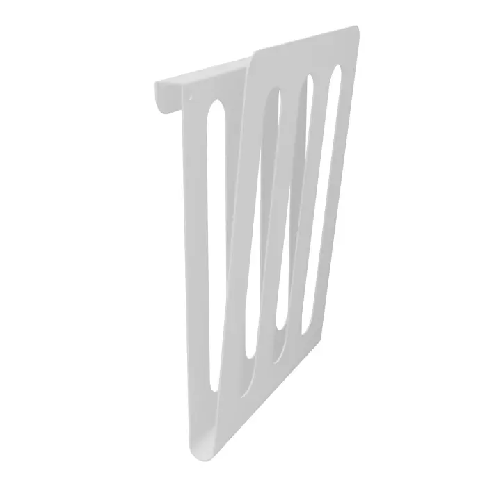 Support courrier métal lisse blanc L. 24,2 x H. 32,4 x P. 7,2 cm pour portes mélamine