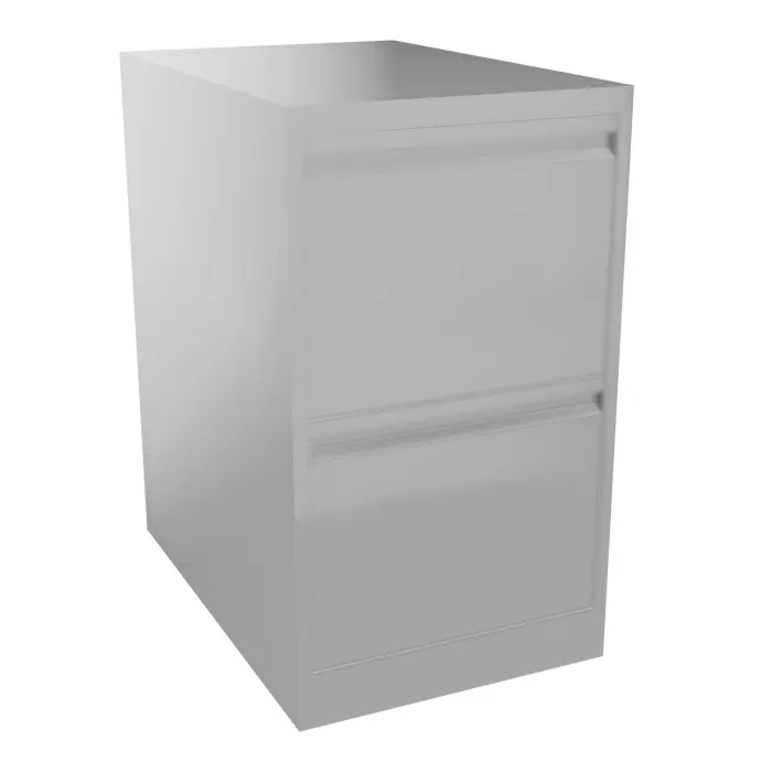Classeur dossiers suspendus 2 tiroirs format A4 L 41,3 x P. 62,2 x H. 71,1 cm finition gris aluminium
