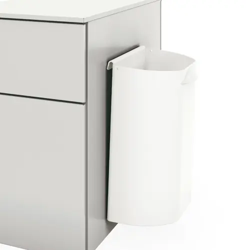 Bac à déchets 9L ABS blanc - fixation magnétique