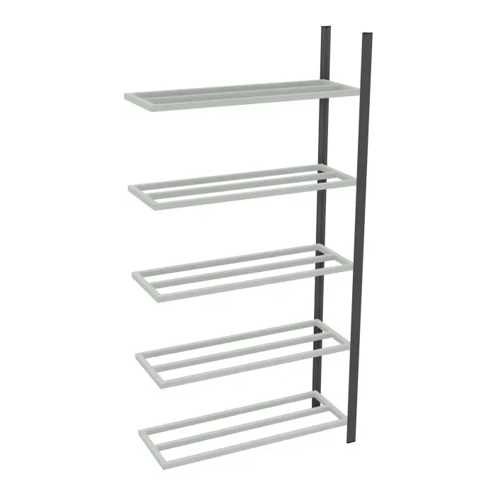 Rayonnage tubulaire Elément suivant gris anthracite H. 200 x L. 100 x P. 35 cm 5 tablettes