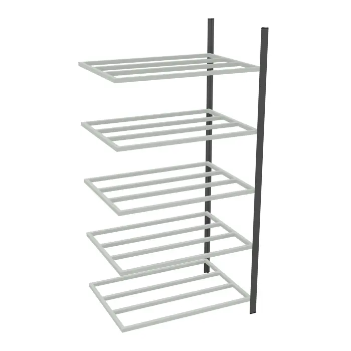 Rayonnage tubulaire Elément suivant gris anthracite H. 200 x L. 100 x P. 70 cm 5 tablettes