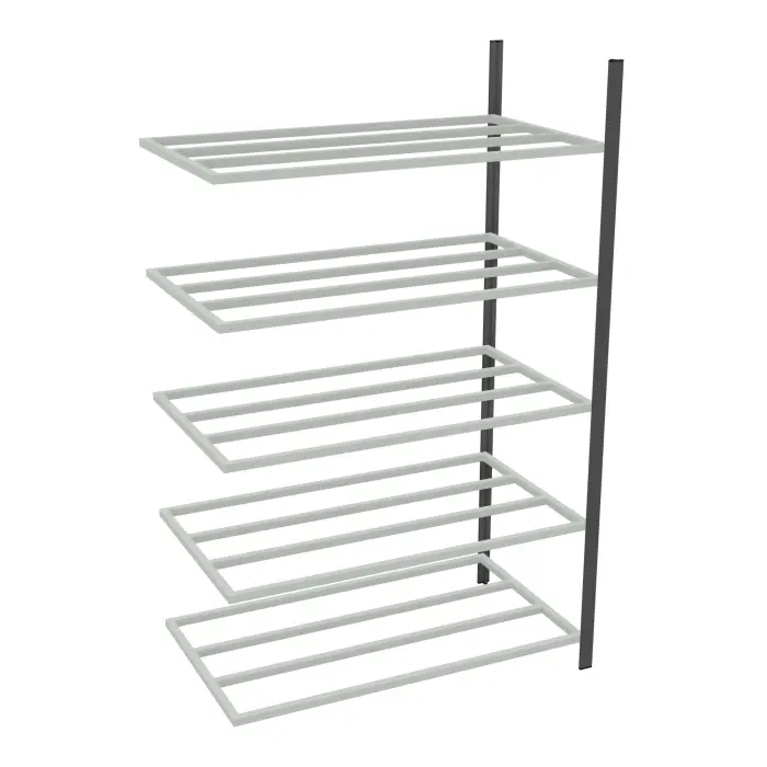 Rayonnage tubulaire Elément suivant gris anthracite H. 200 x L. 125 x P. 70 cm 5 tablettes